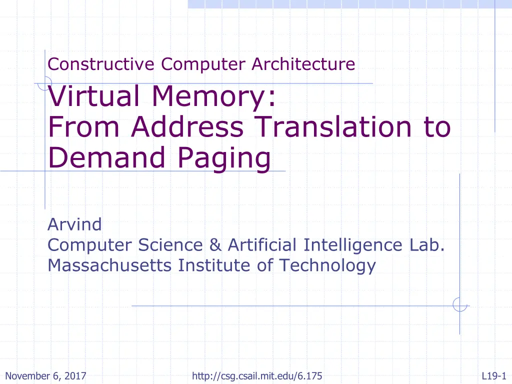 constructive computer architecture virtual memory n.w