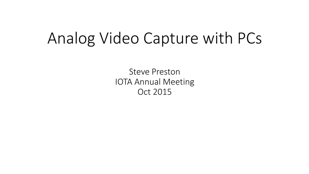 analog video capture with pcs n.w