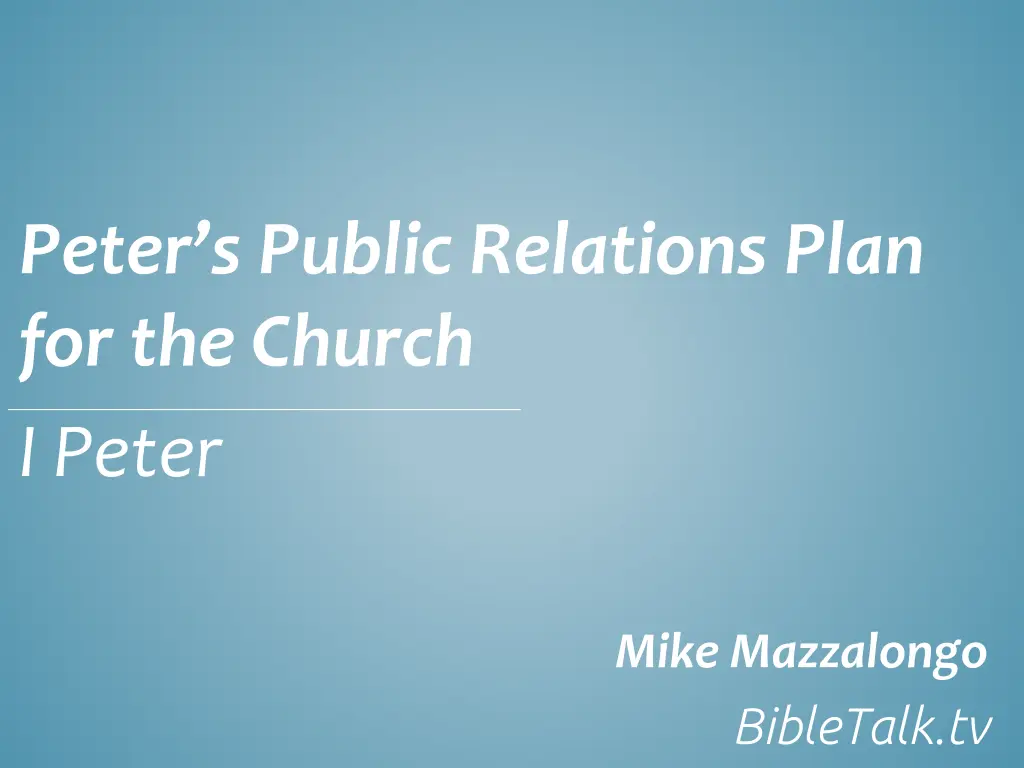 peter s public relations plan for the church n.w