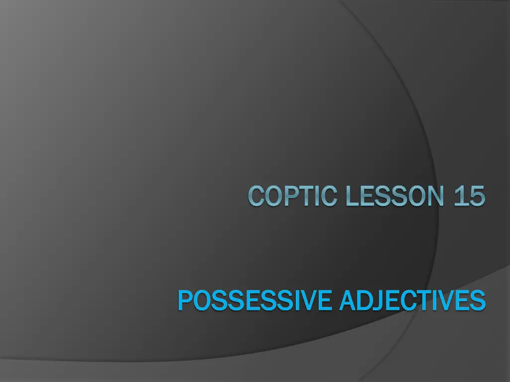 coptic coptic lesson lesson 15 n.w