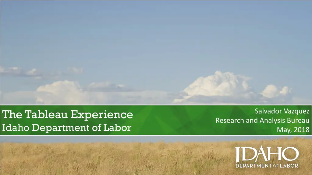 the tableau experience idaho department of labor n.w