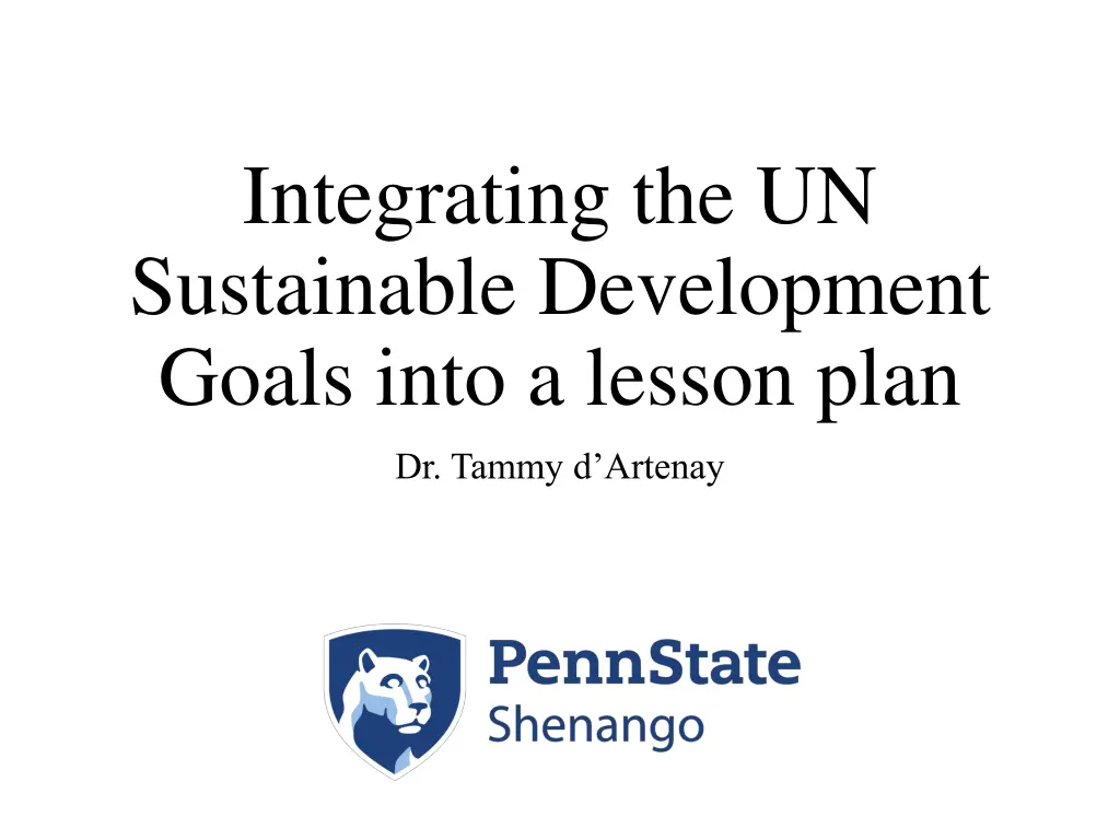 integrating the un sustainable development goals n.w