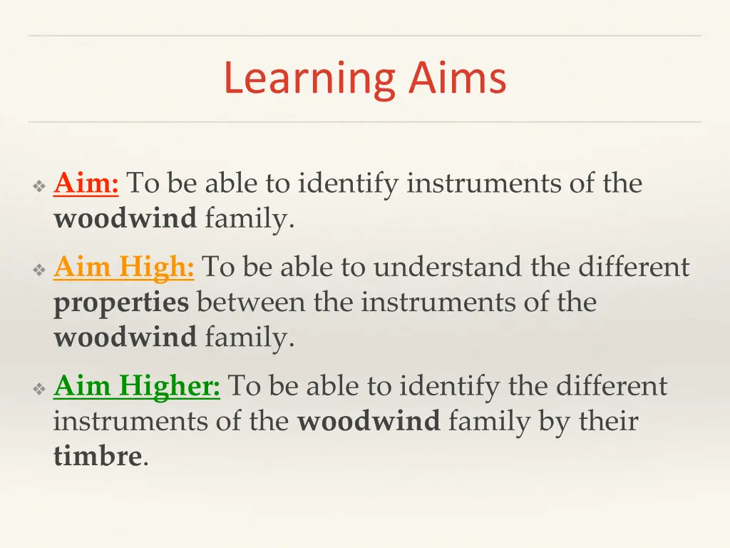 learning aims n.w