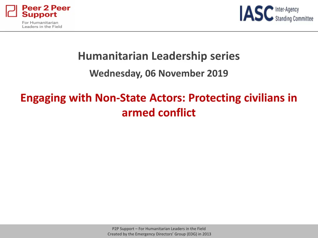 humanitarian leadership series n.w
