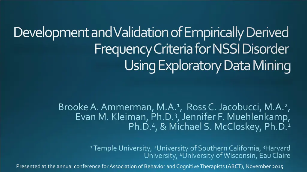 development and validation of empirically derived n.w