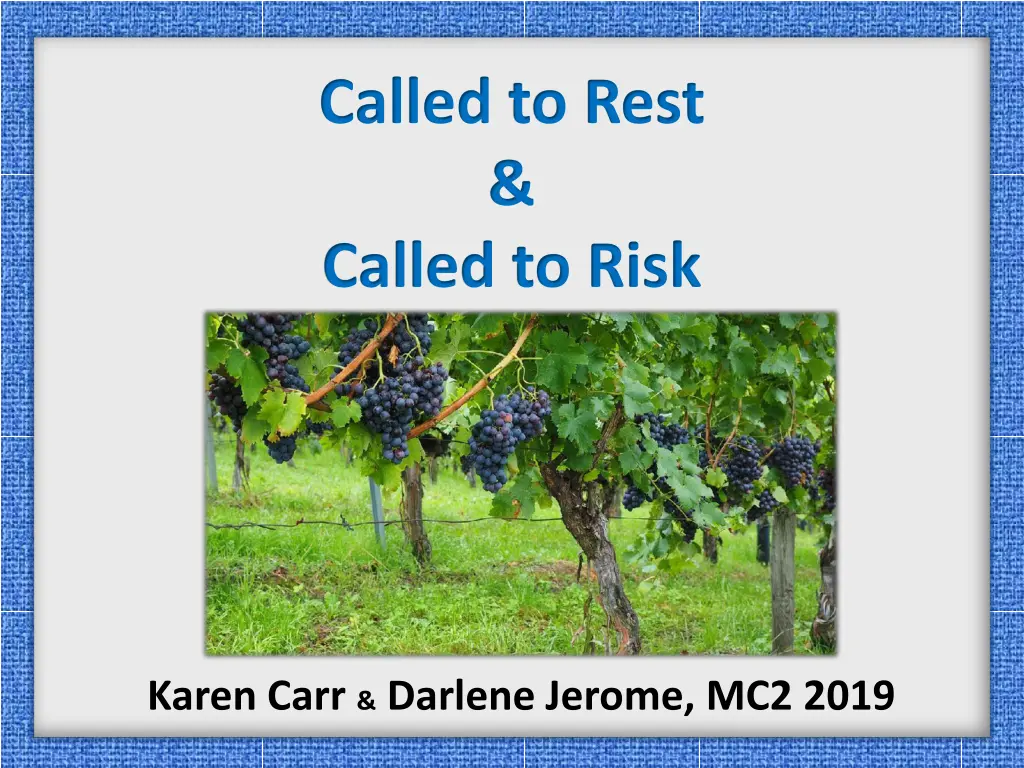 called to rest called to risk n.w