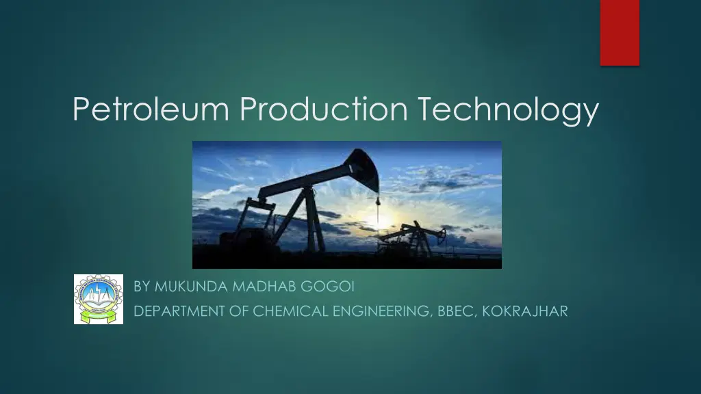 petroleum production technology n.w