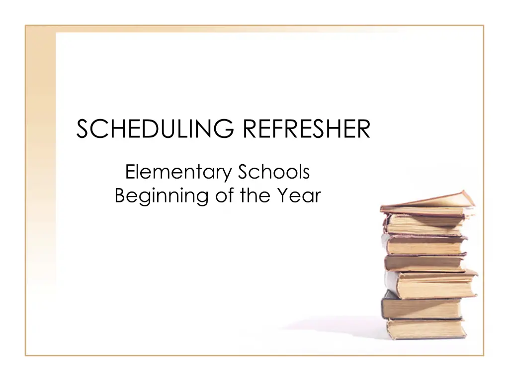 scheduling refresher n.w