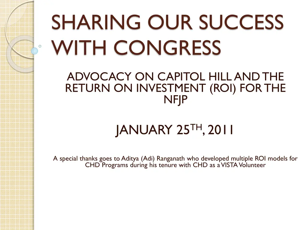 sharing our success with congress n.w