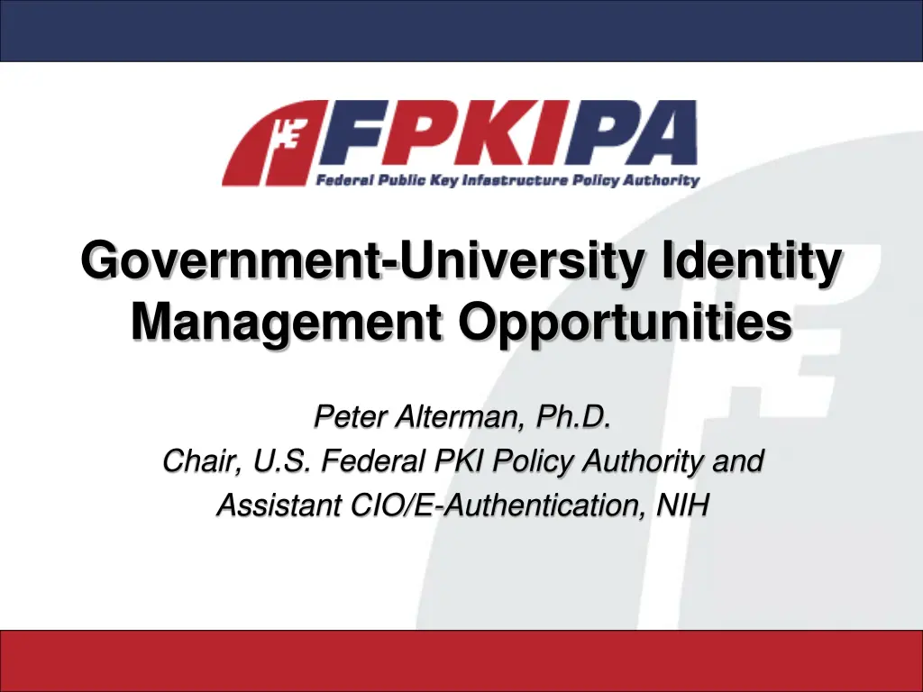 government university identity management n.w