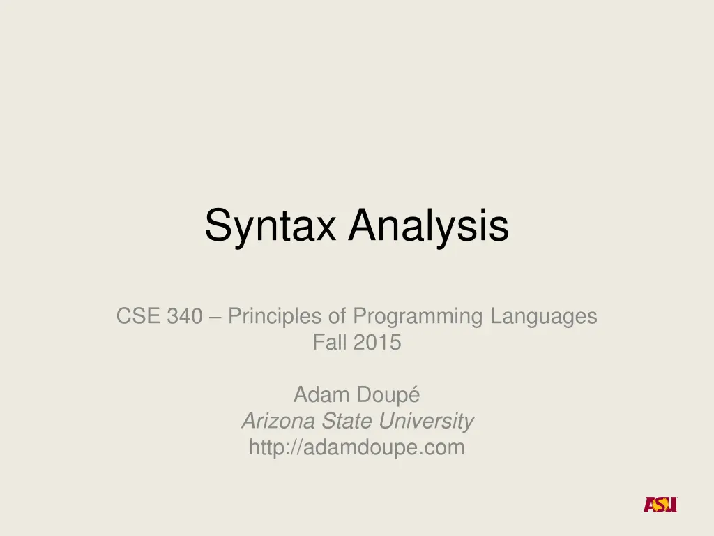 syntax analysis n.w