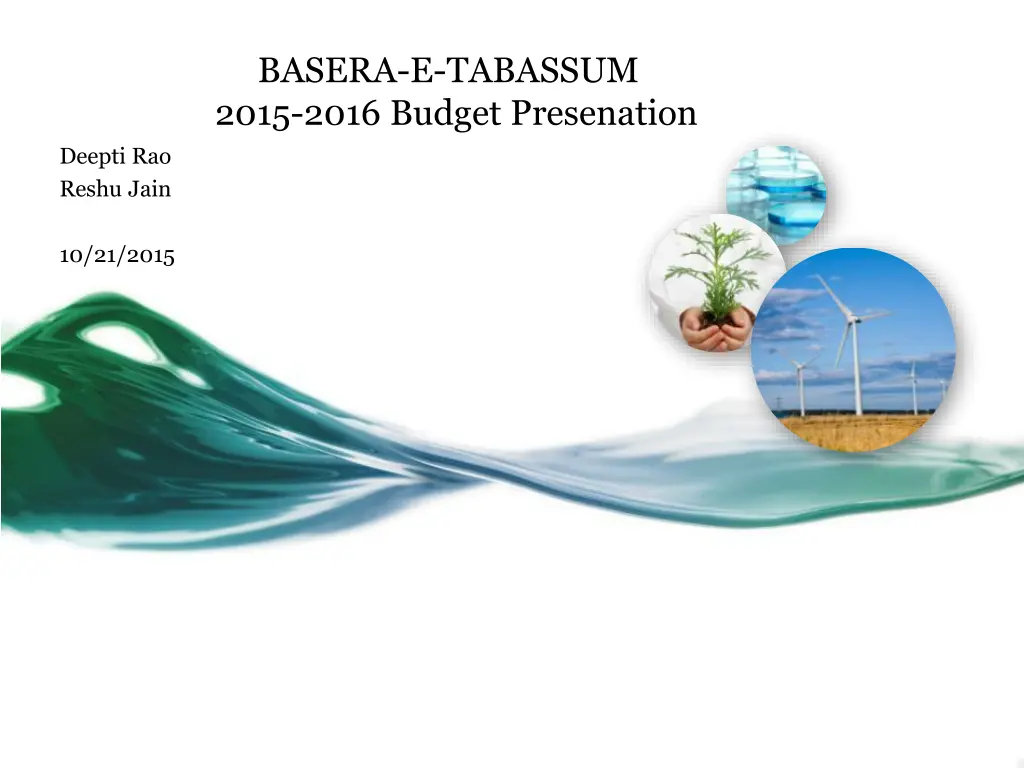 basera e tabassum 2015 2016 budget presenation n.w