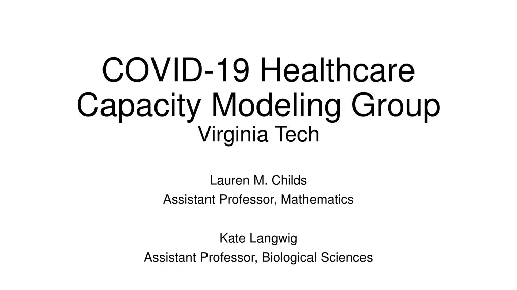 covid 19 healthcare capacity modeling group n.w