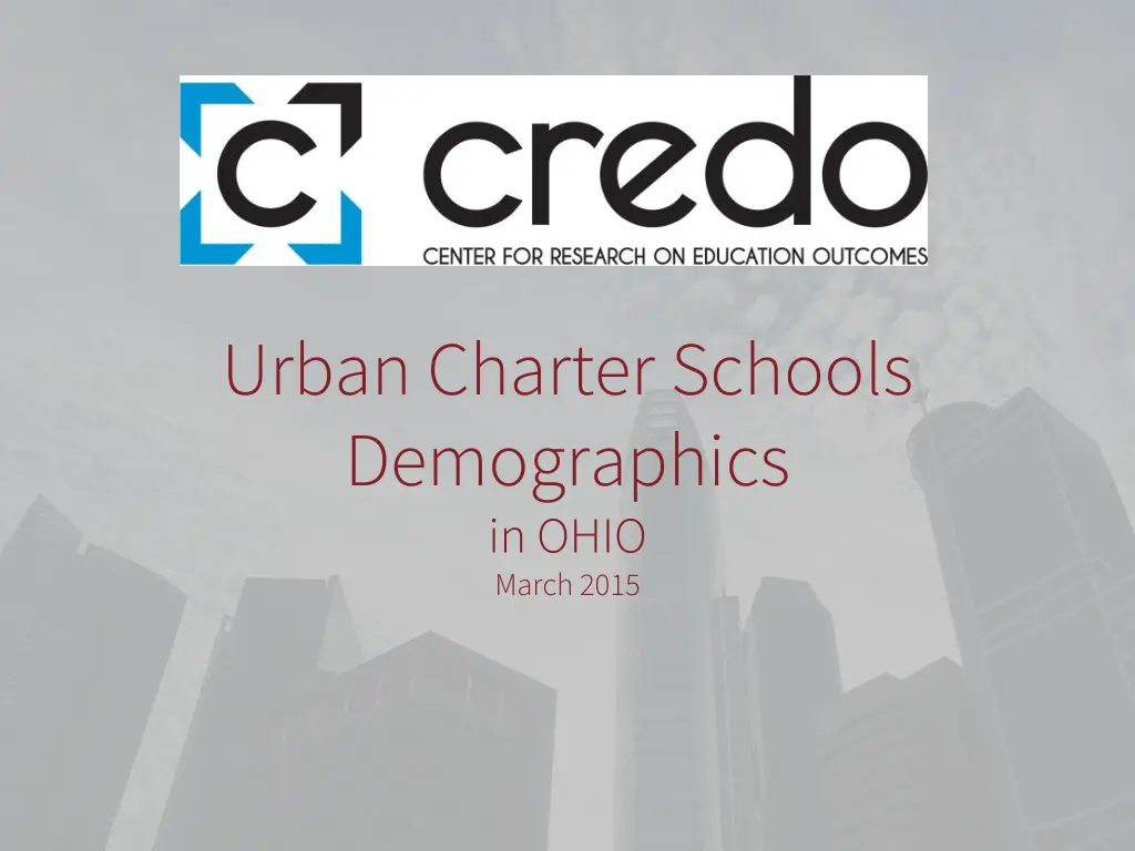 urban charter schools demographics in ohio march n.w
