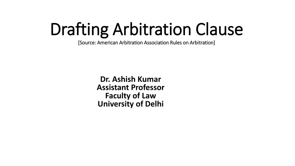 drafting arbitration clause drafting arbitration n.w