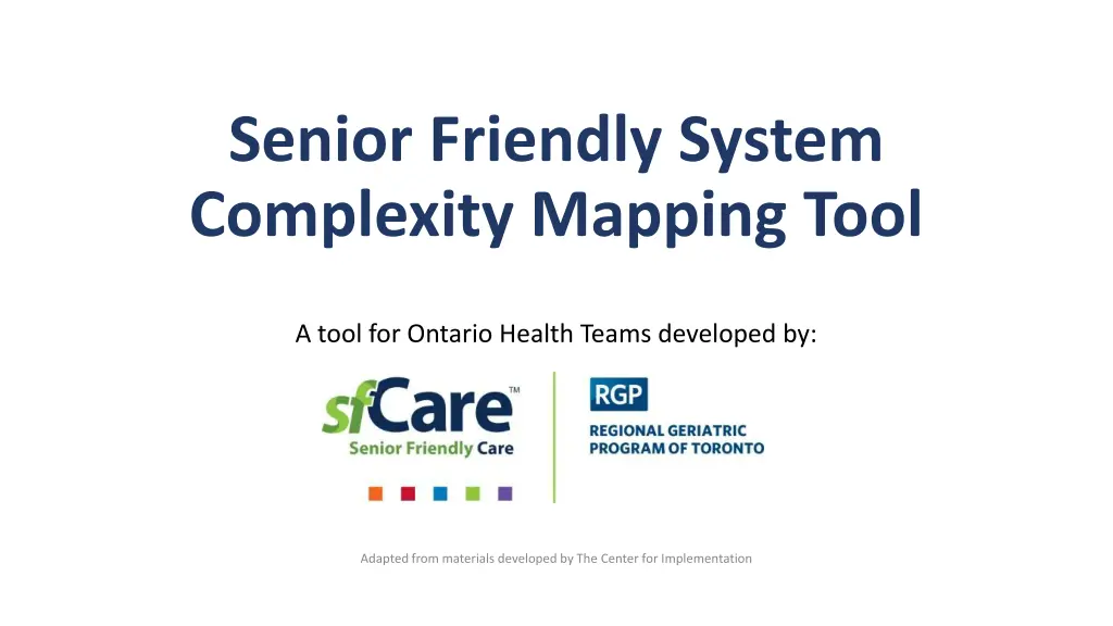 senior friendly system complexity mapping tool n.w