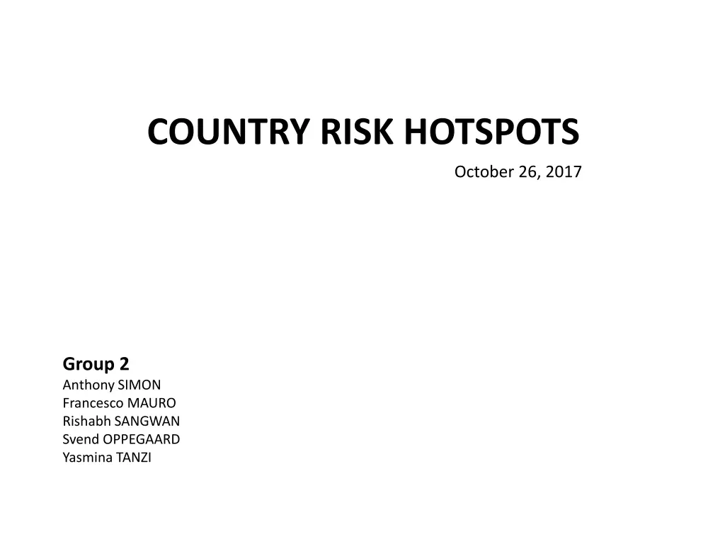 country risk hotspots n.w