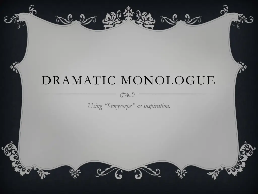 dramatic monologue n.w