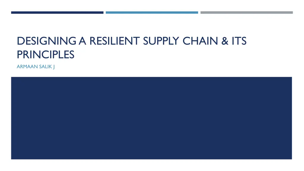 designing a resilient supply chain its principles n.w