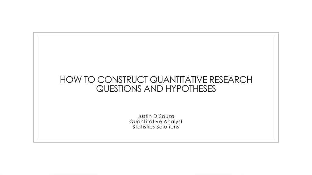 how to construct quantitative research questions n.w