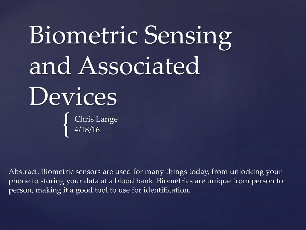 biometric sensing and associated devices chris n.w
