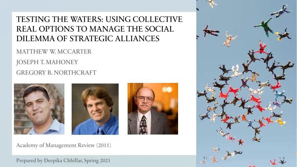 testing the waters using collective real options n.w