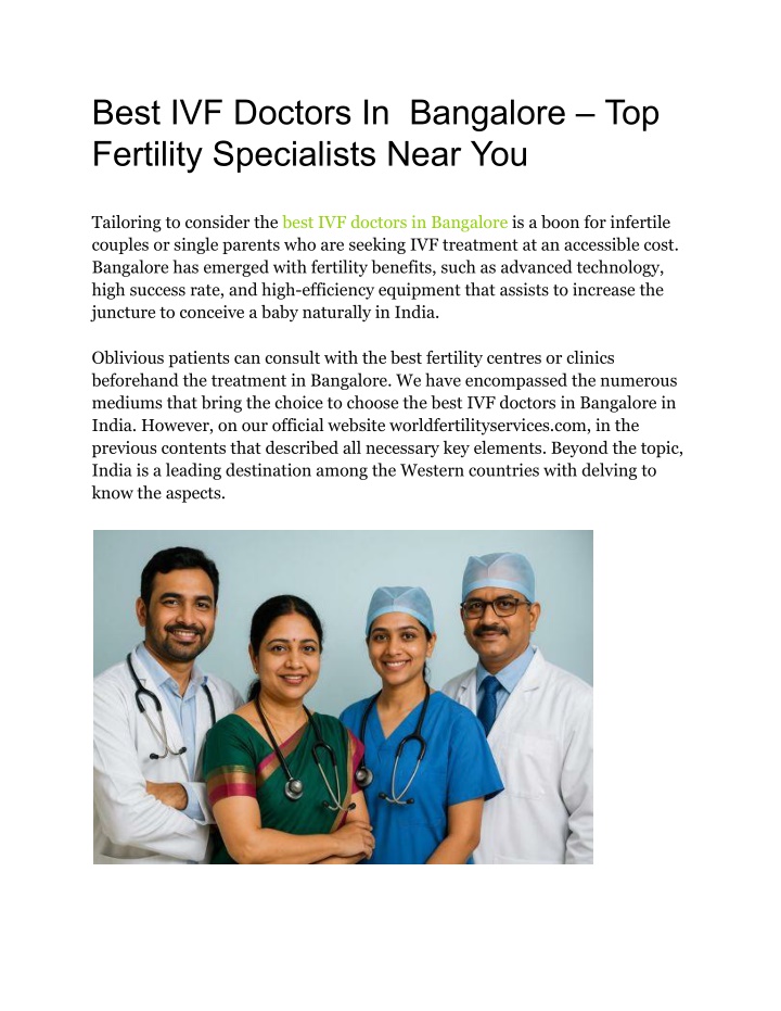 best ivf doctors in bangalore top fertility n.w