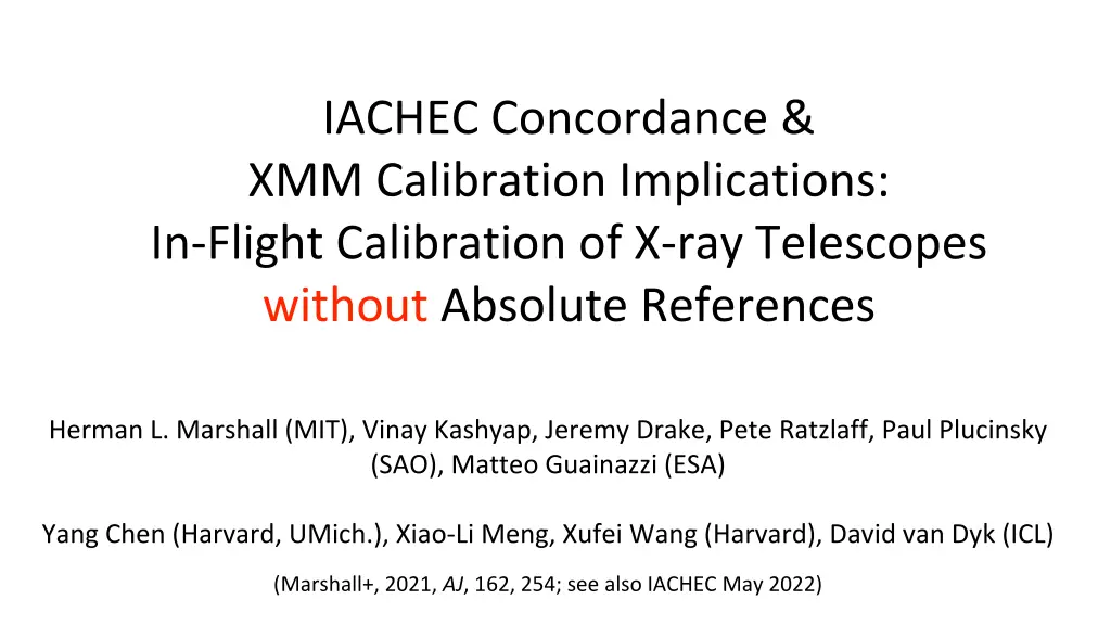 iachec concordance xmm calibration implications n.w