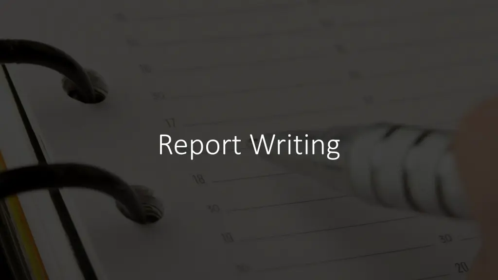 report writing n.w