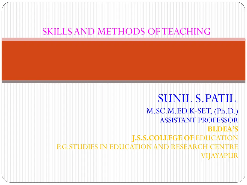 skills and methods of teaching n.w