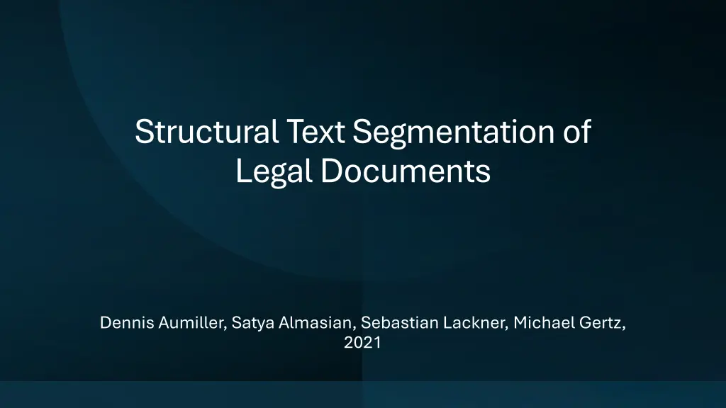 structural text segmentation of legal documents n.w