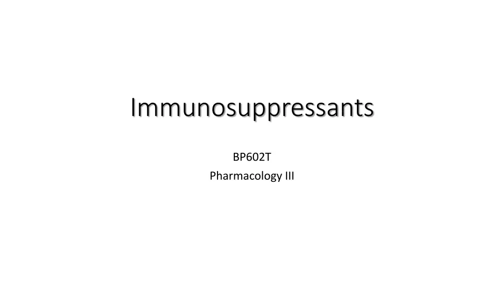immunosuppressants n.w