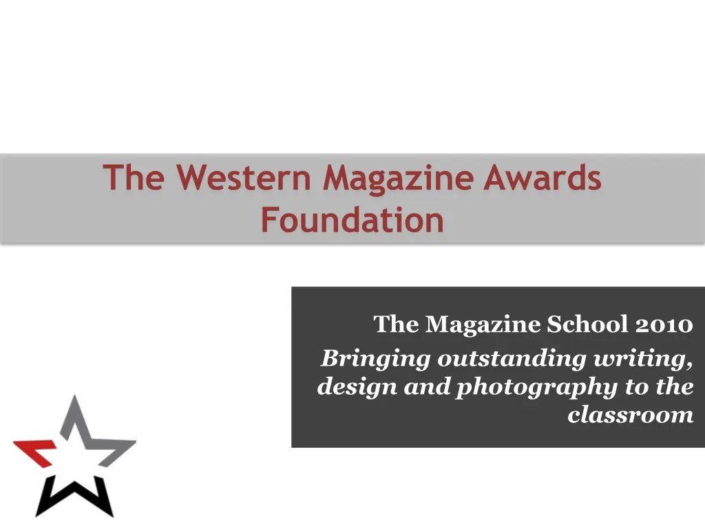 the western magazine awards foundation n.w