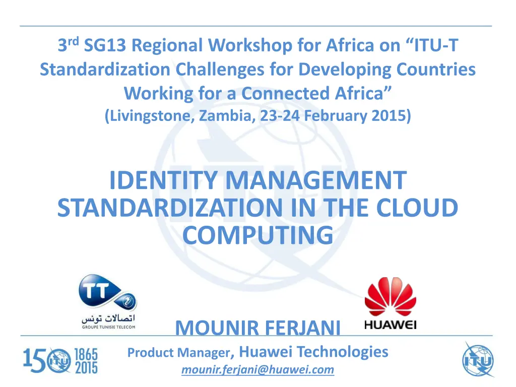 3 rd sg13 regional workshop for africa n.w