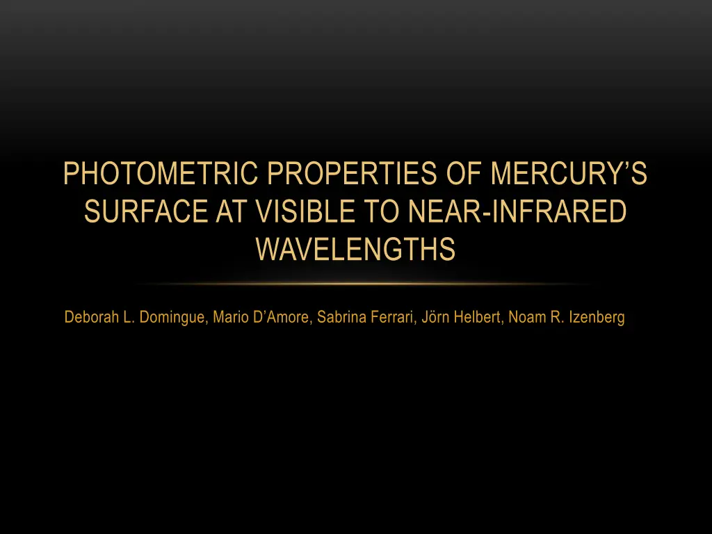 photometric properties of mercury s surface n.w