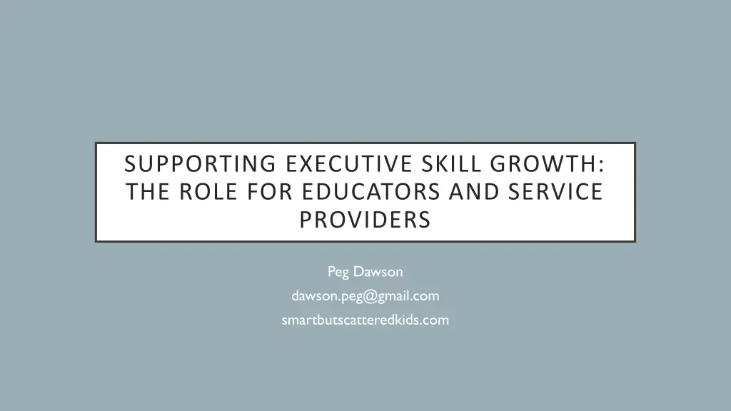 supporting executive skill growth the role n.w