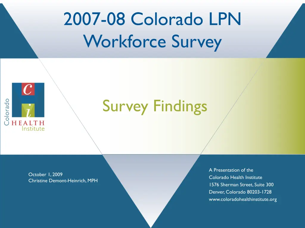 2007 08 colorado lpn workforce survey n.w