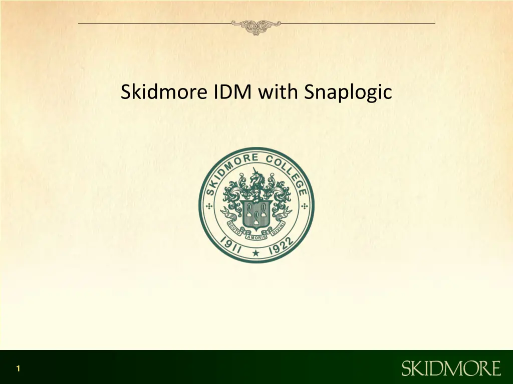 skidmore idm with snaplogic n.w