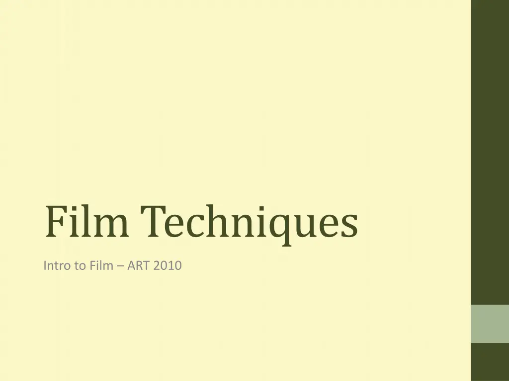 film techniques n.w