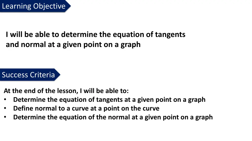 learning objective n.w