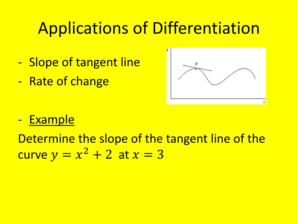 applications of differentiation n.w