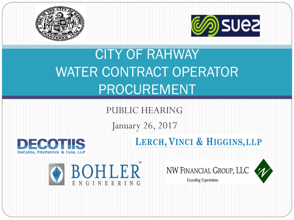 city of rahway water contract operator procurement n.w