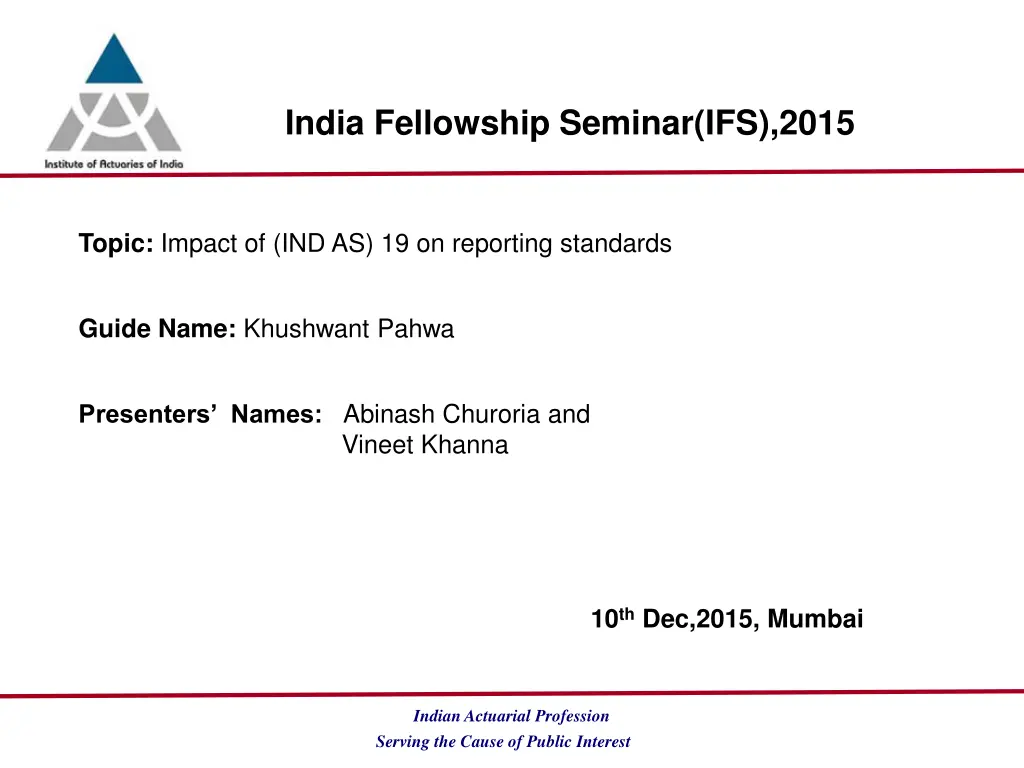 india fellowship seminar ifs 2015 n.w