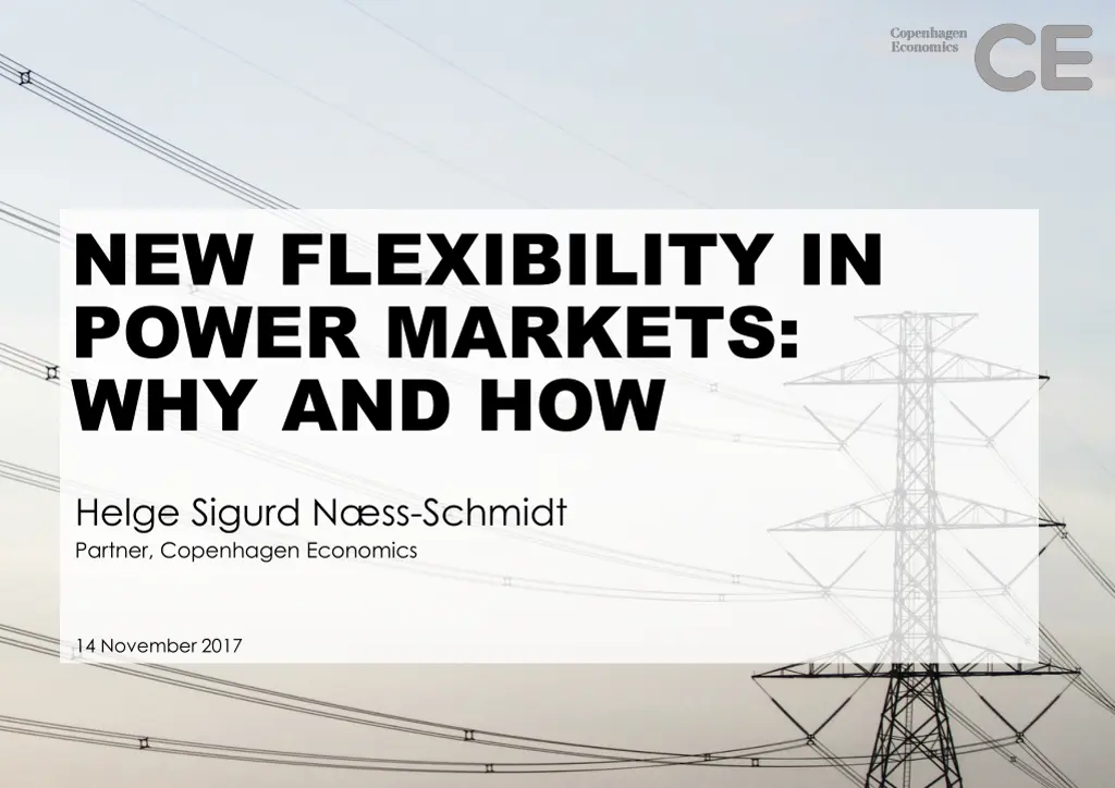 new flexibility in power markets why and how n.w