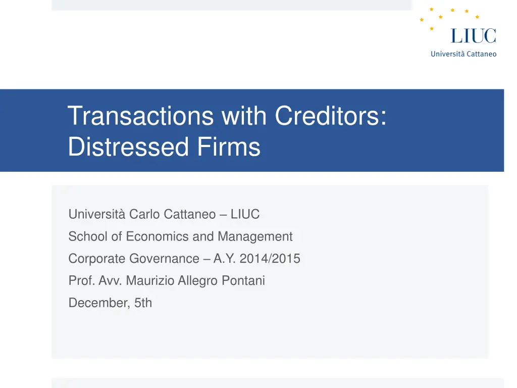 transactions with creditors distressed firms n.w