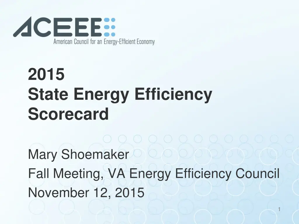 2015 state energy efficiency scorecard n.w