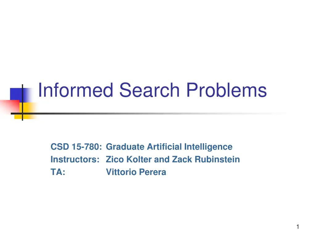 informed search problems n.w