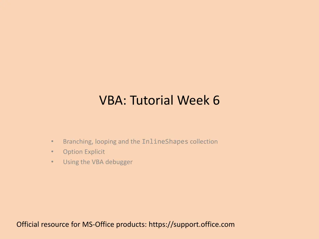 vba tutorial week 6 n.w