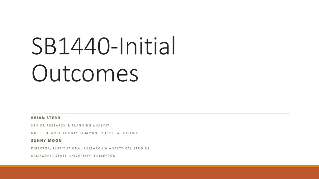 sb1440 initial outcomes n.w