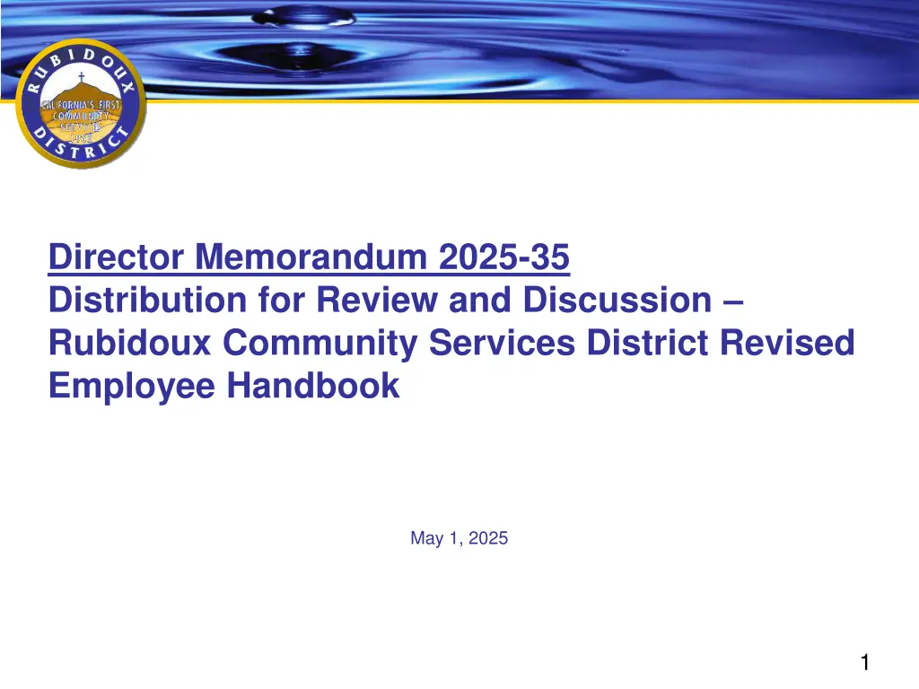 director memorandum 2025 35 distribution n.w